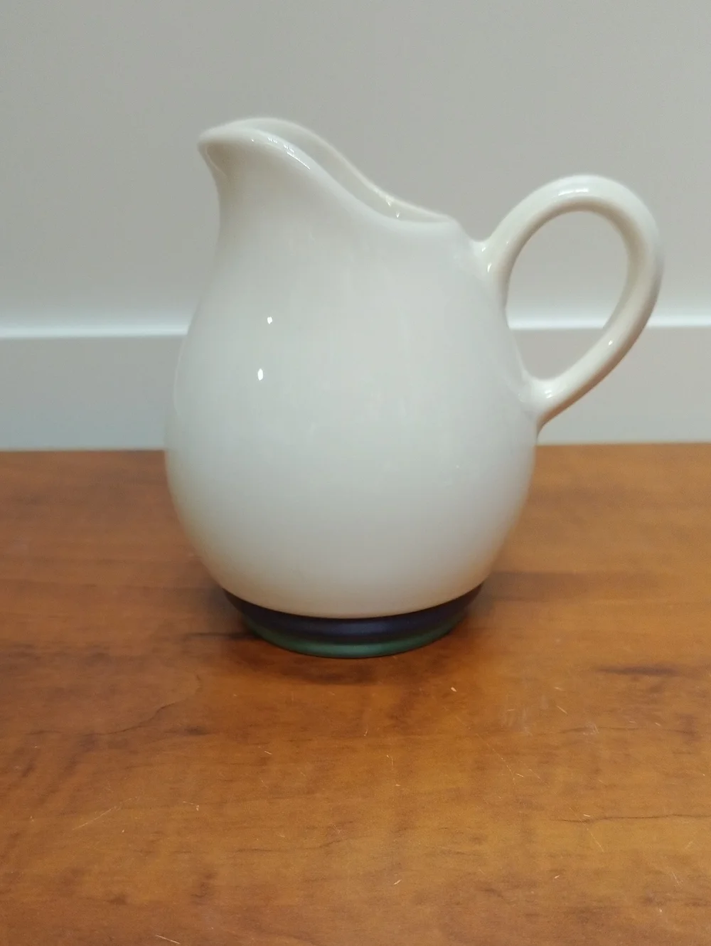 Pfaltzgraff Stoneware Creamer with Purple-Green Band Base